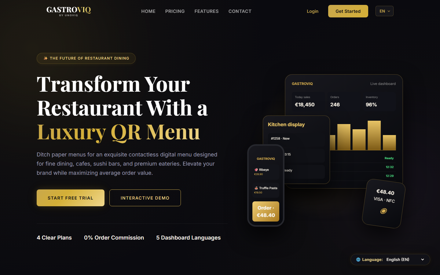 GASTROVIQ website and product presentation